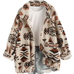 Women’s Vintage Aztec Teddy Jacket
